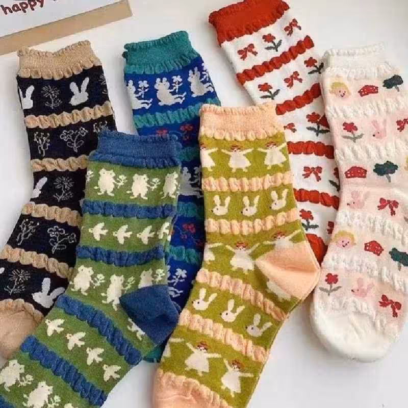 جوراب زنانه و دخترانه کیفیت بالا طرح گل