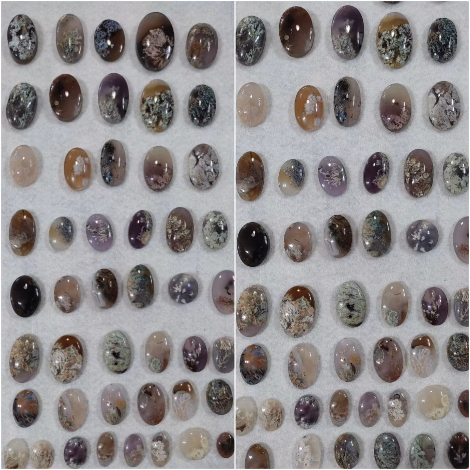 فروش نگین های عقیق شجر  بصورت عمده و تکی با کیفیت تراش و پولیش 