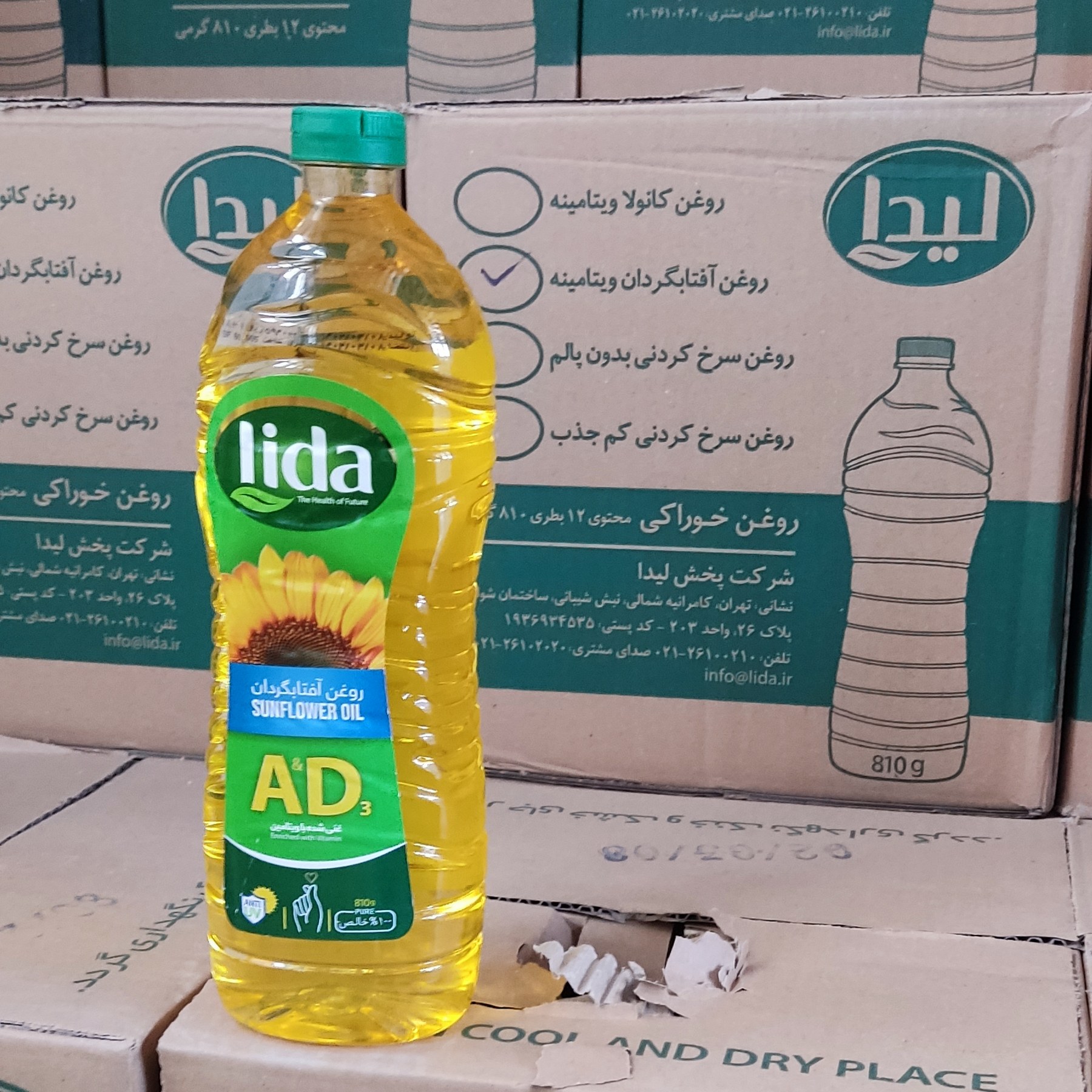 روغن افتابگردان 810گرمی لیدا(قو) کارتن12عددی