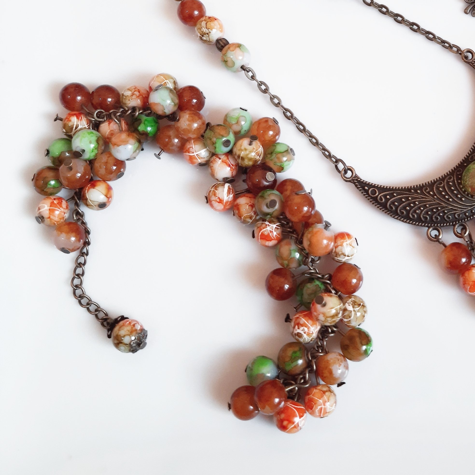 دستبند رنگ پاییزه برنزی بدلیجات زیورآلات دستساز