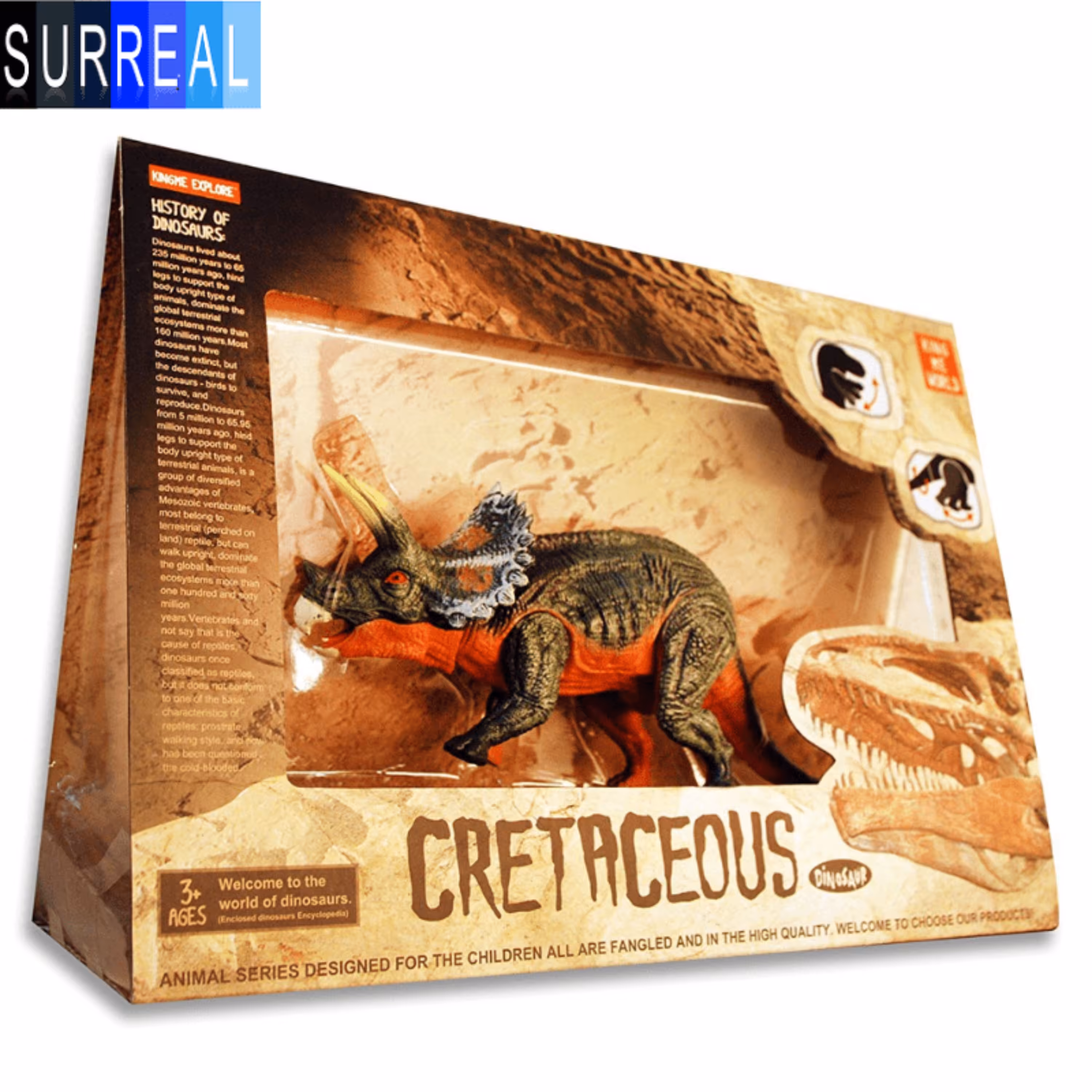 اسباب بازی دایناسور تریسراتوپس مدل Cretaceous Triceratops سایز بزرگ