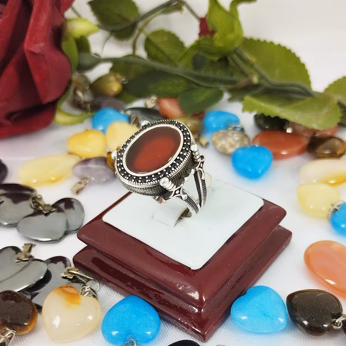 انگشتر نقره مردانه عقیق سرخ سلین کالا  کد 11838122