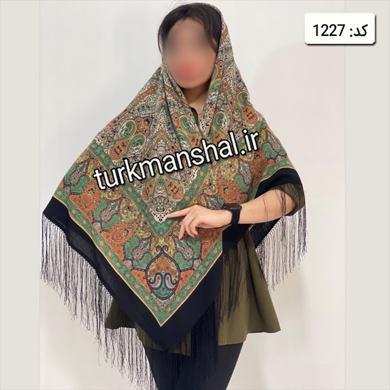 روسری ترکمن ابریشمی (ایتالیایی) کد 1227