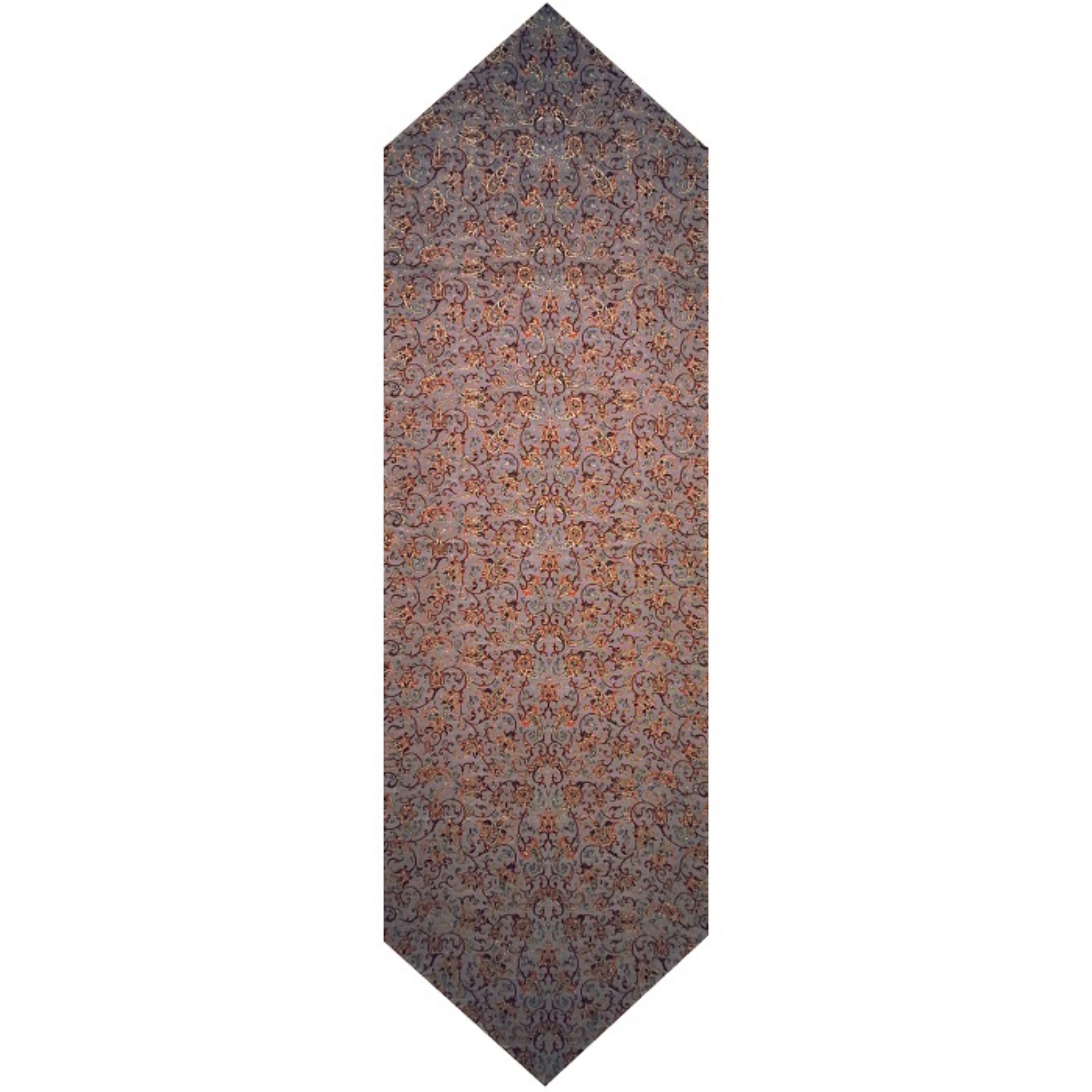 رومیزی رانر ترمه ابریشم  کد TRRA12  رنگ یاسی  آستر یاسی