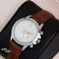 ست زنانه و مردانه طرح اسپریت بند چرم بدنه فلزی Esprit قهوه‌ای