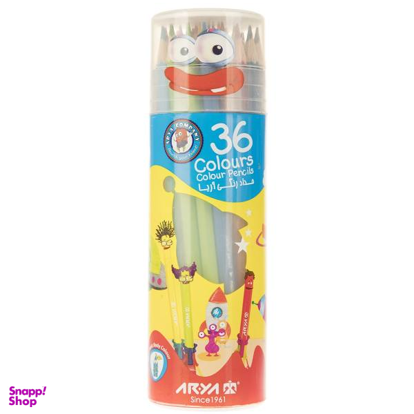 مداد رنگی استوانه ای آریا (Aria) بسته 36 رنگ