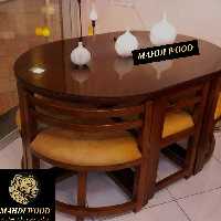 میز ناهار خوری کمجا شش نفره چوب عرض 1 در 150روس وارداتی قطر 5 (پس کرایه) MAHDI WOOD