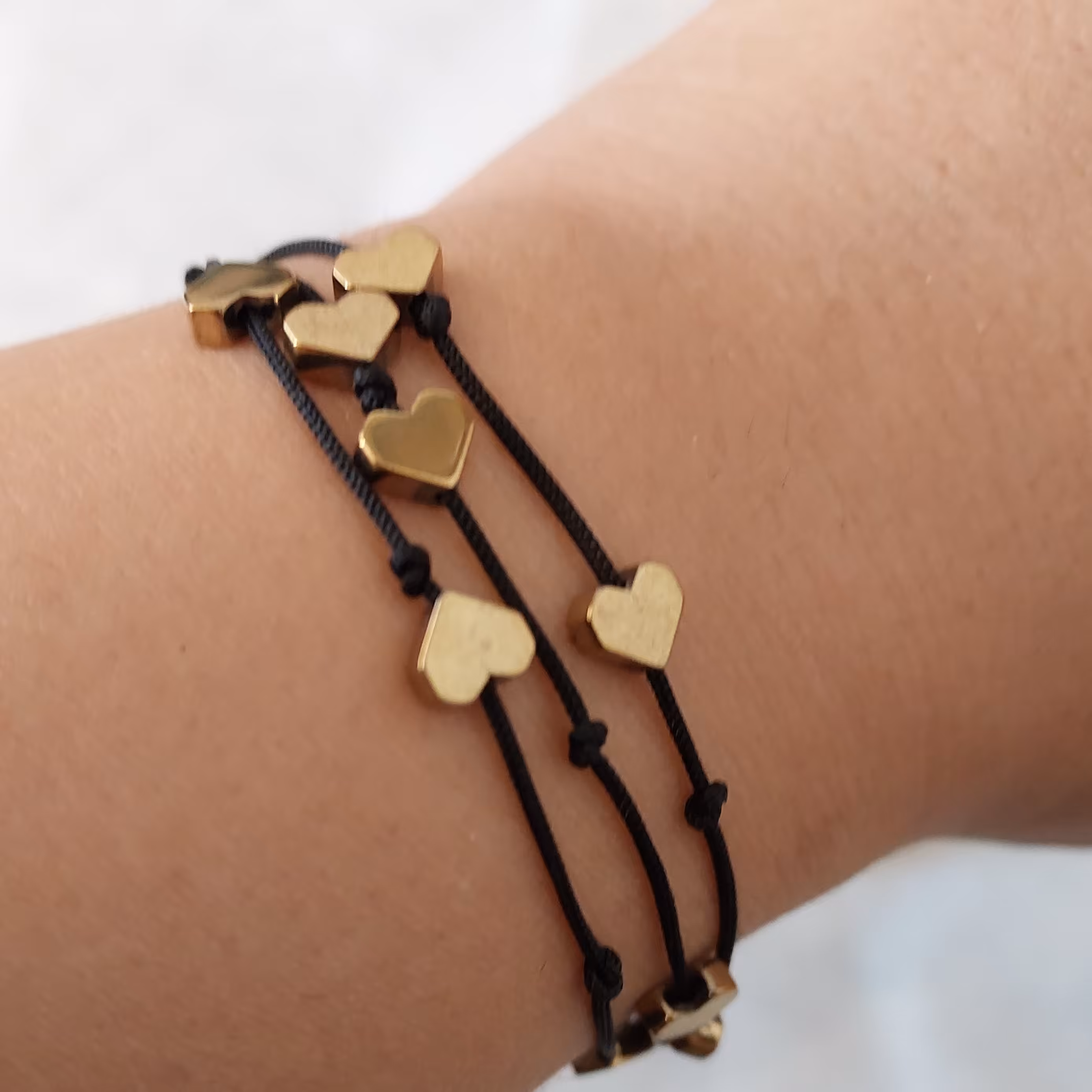 دستبند حدید قلب طلایی 
