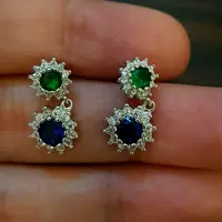گوشواره نقره دو سنگ