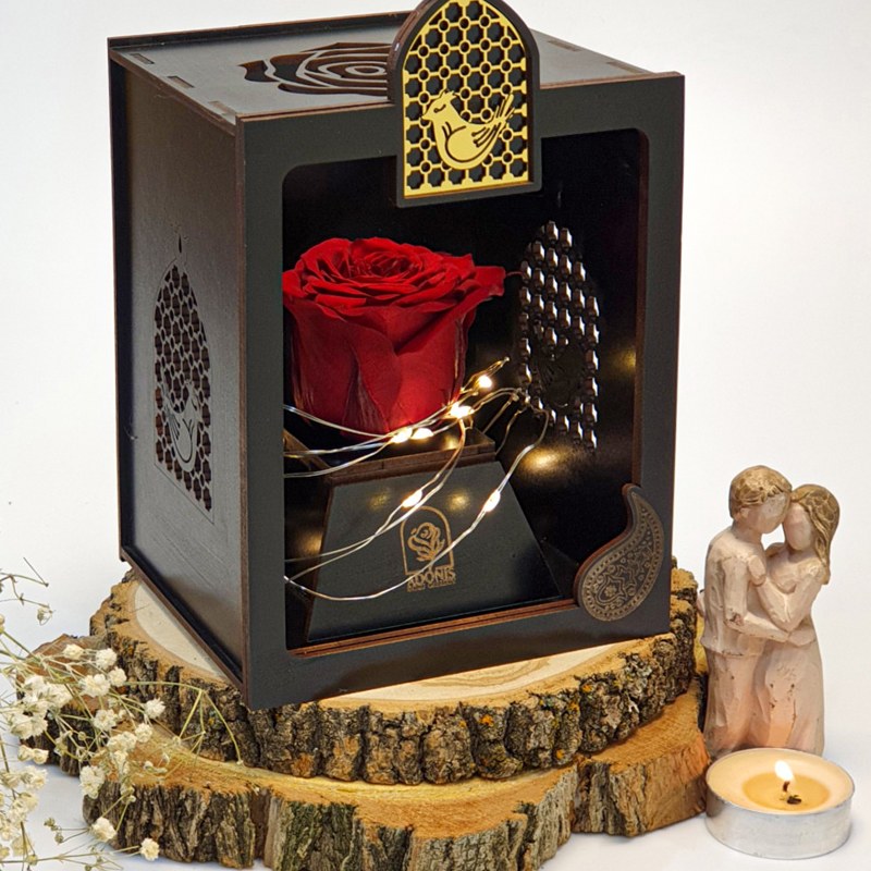 س گل رز جاودان مدل مرغ آمین چراغدار