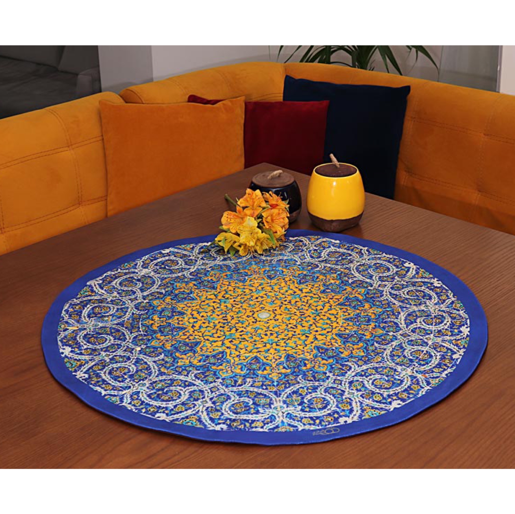 رومیزی دایره سایز 100 طرح خورشید تابان