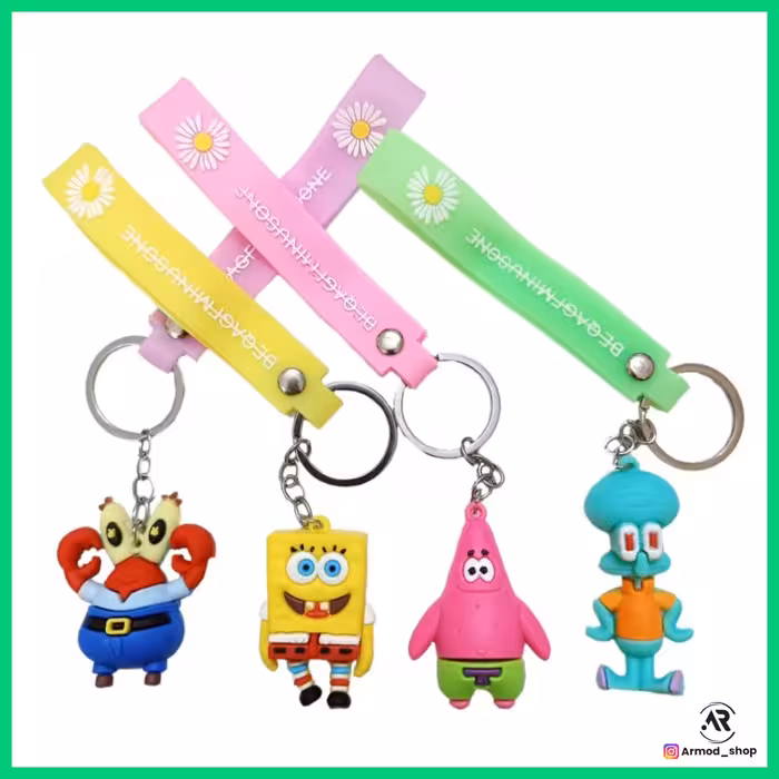 دستکلید یا آویز سیلیکونی  باب اسفنجی و دوستان وارداتی