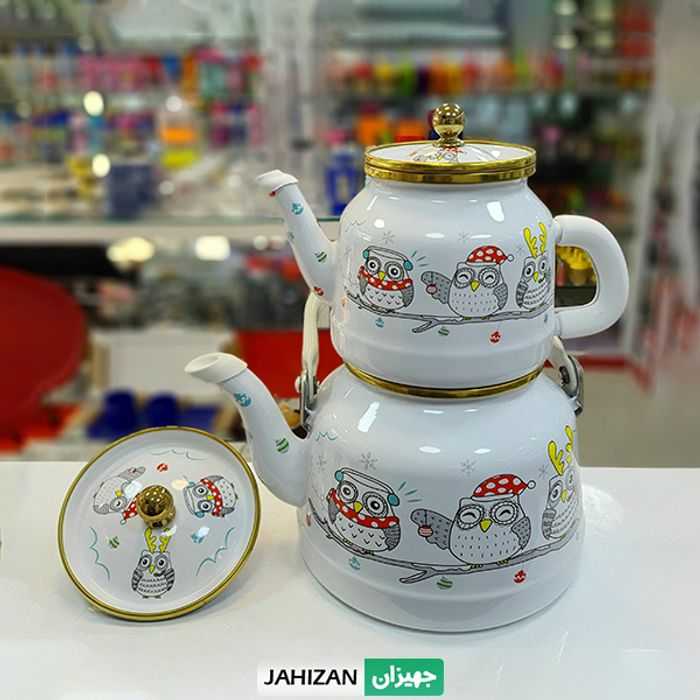 کتری و قوری لعابی لایت مدل Owl