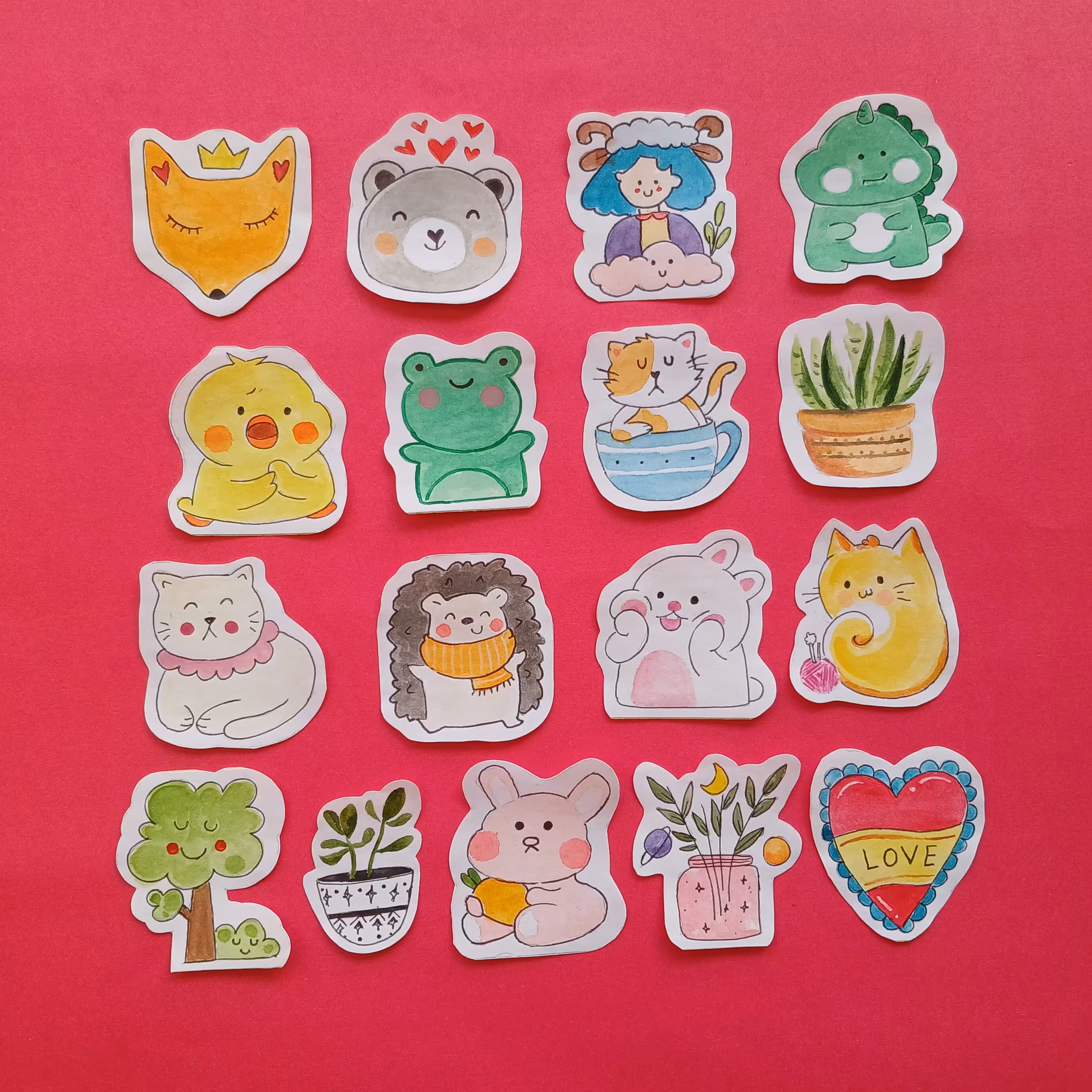 استیکر فانتزی( نقاشی شده)پک10عددی