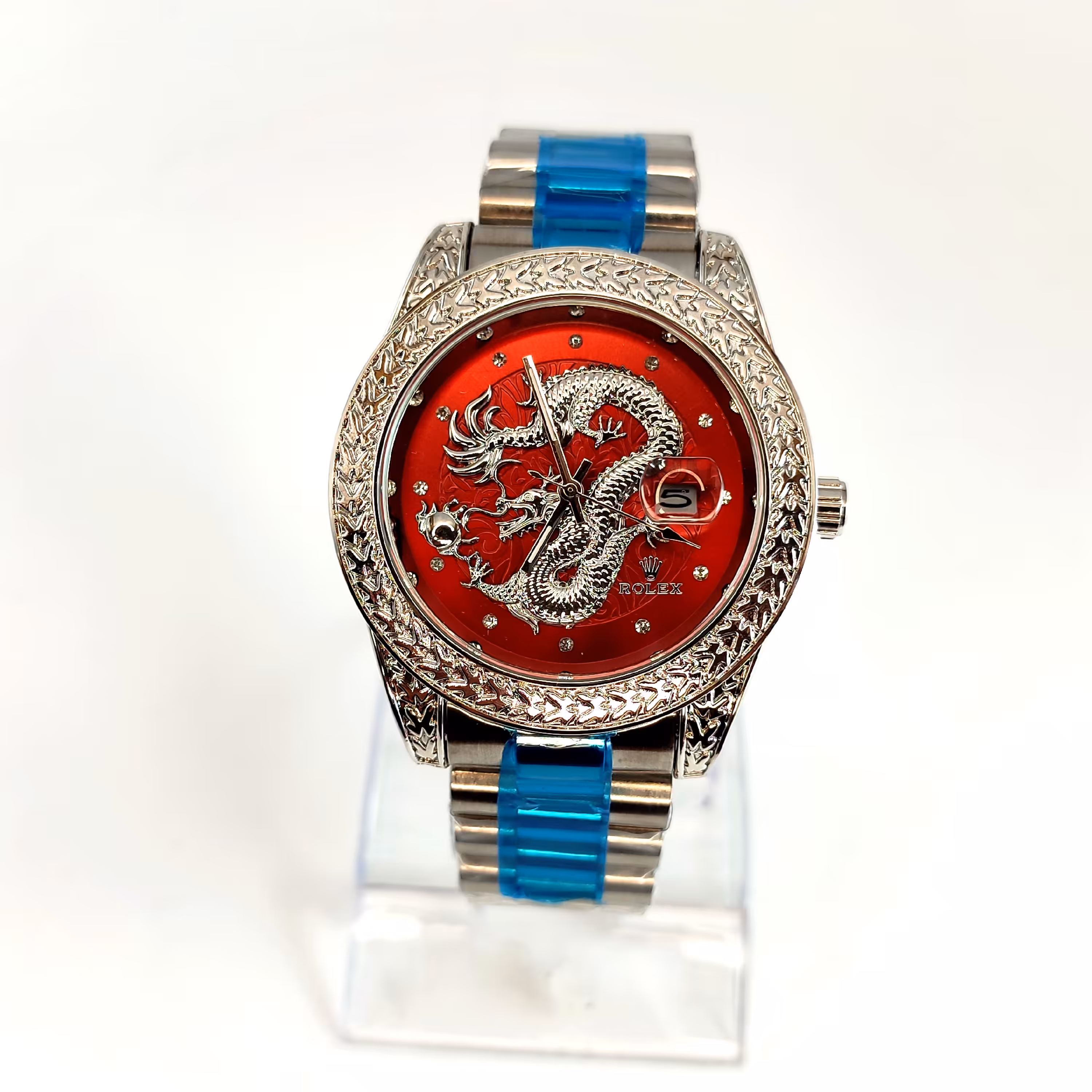 ساعت مچی مردانه رولکس دراگون عقربه ای بند و بدنه استیل، در طرح و رنگ مختلف