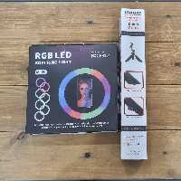 رینگ لایت هفت رنگ رو میزی قطر 20 سانت مدل mj20