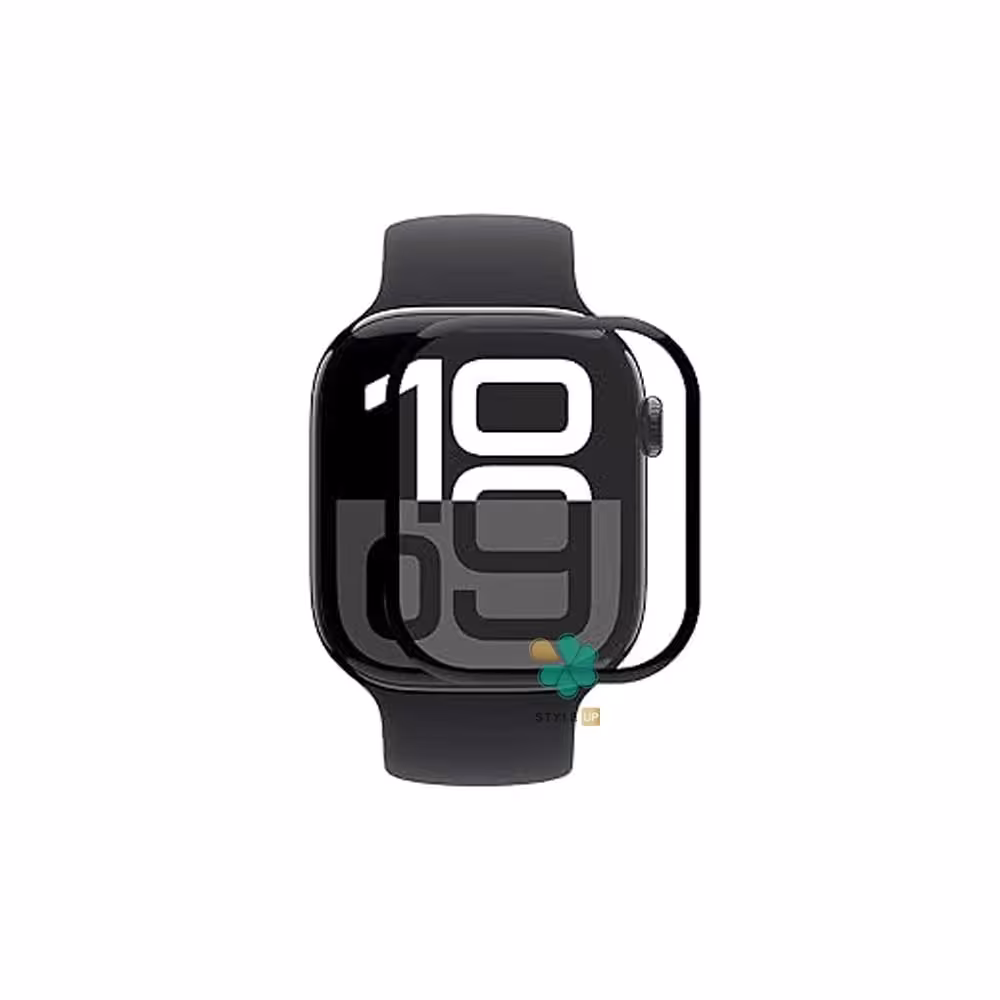 محافظ صفحه ساعت سرامیکی دور مشکی مناسب Apple Watch 10 46mm