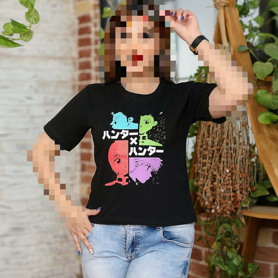 تیشرت کراپ پنبه طرح انیمه 8020 با تخفیف ویژه به قیمت تولیدی