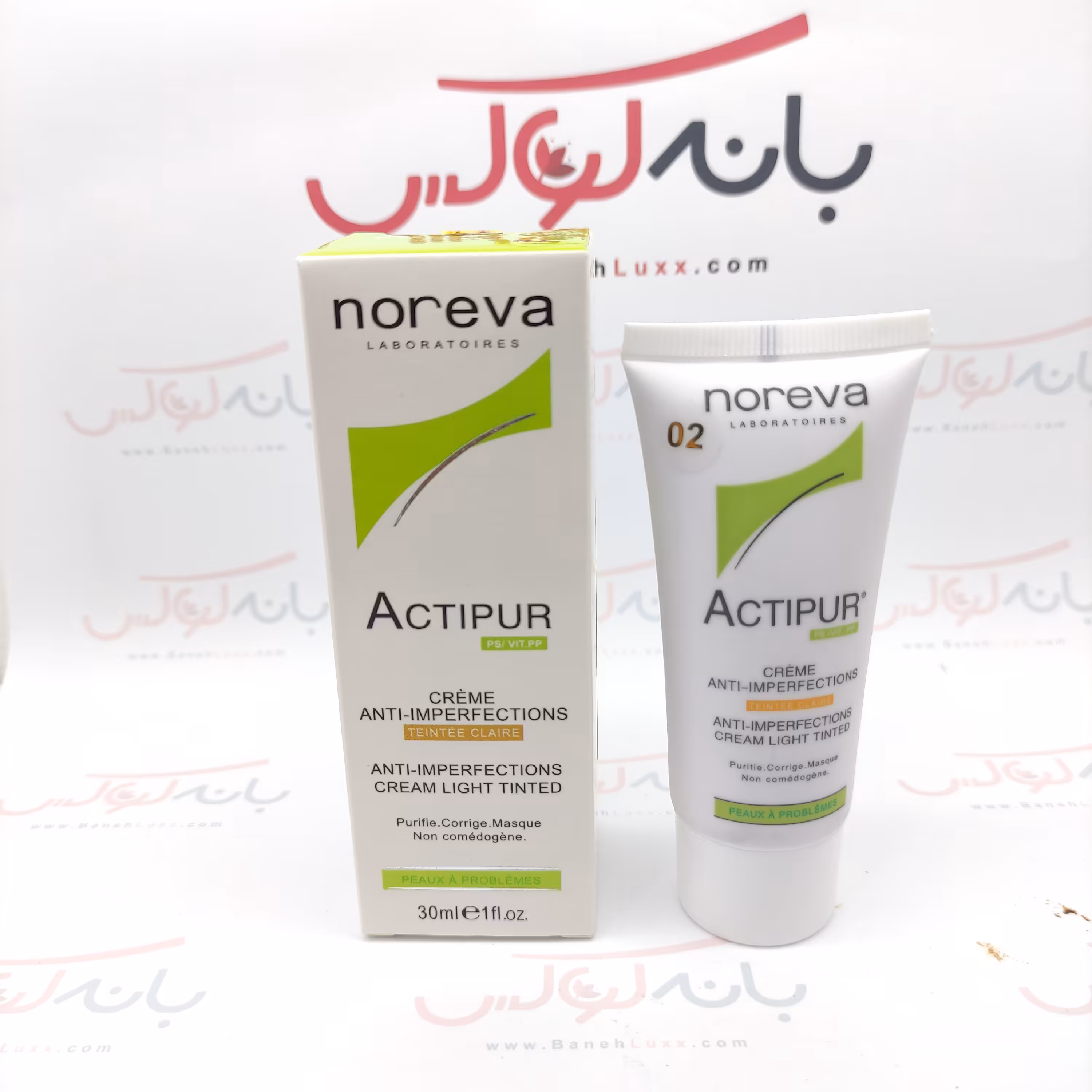 ضد آفتاب درمانی اکتی پور -دارای کرم پودر بژ روشن و بژ رز -بافتی  سبک با ترکیبات کومدوژنیک و کاملا ضد جوش و التهاب-فرانسه