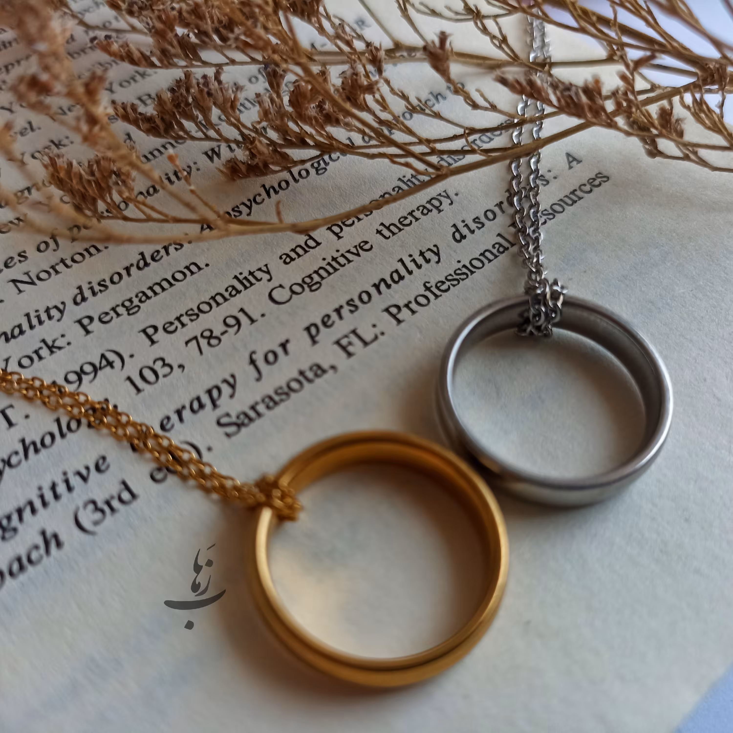 گردنبند استیل طرح حلقه 