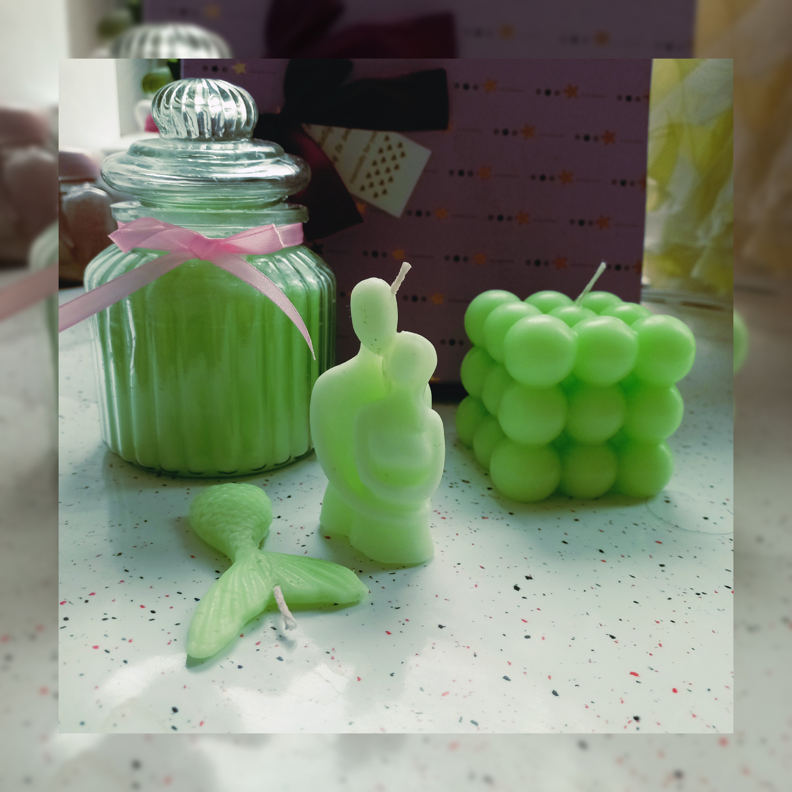 ست شمع سبز رنگ جذاب