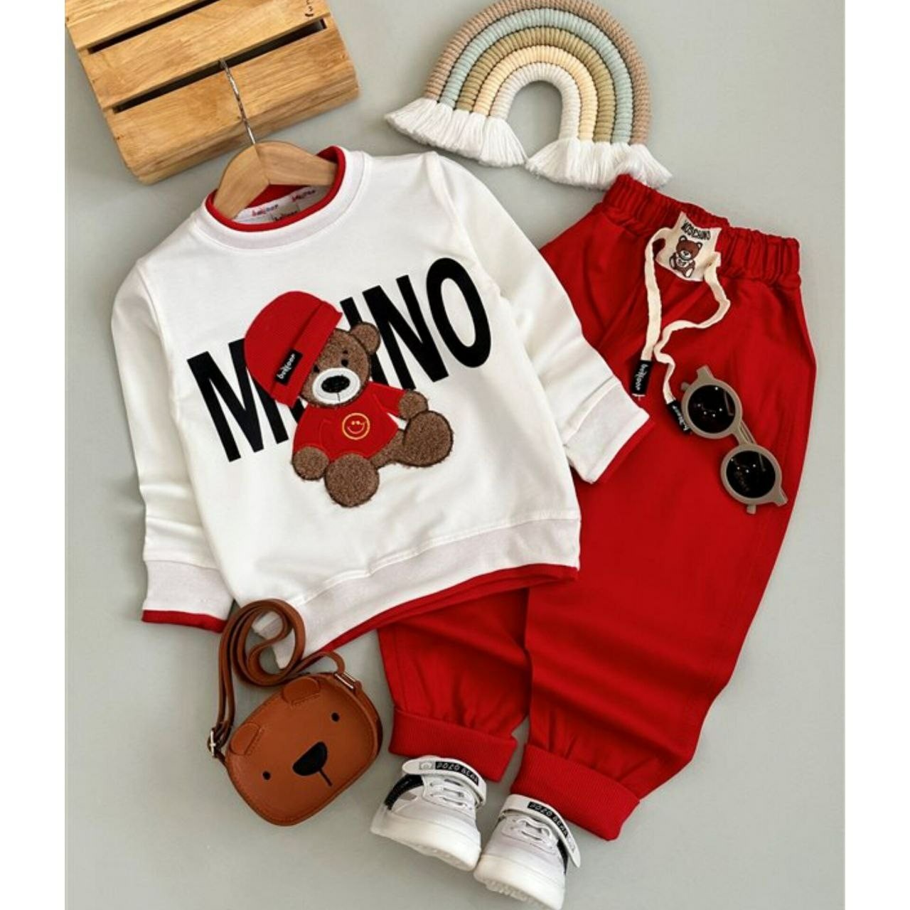 بلوز و شلوار پسرانه تدی کلاهدار