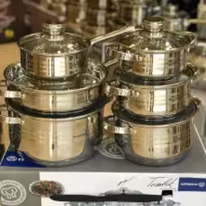 سرویس قابلمه 12 پارچه مدل کرکماز استیل