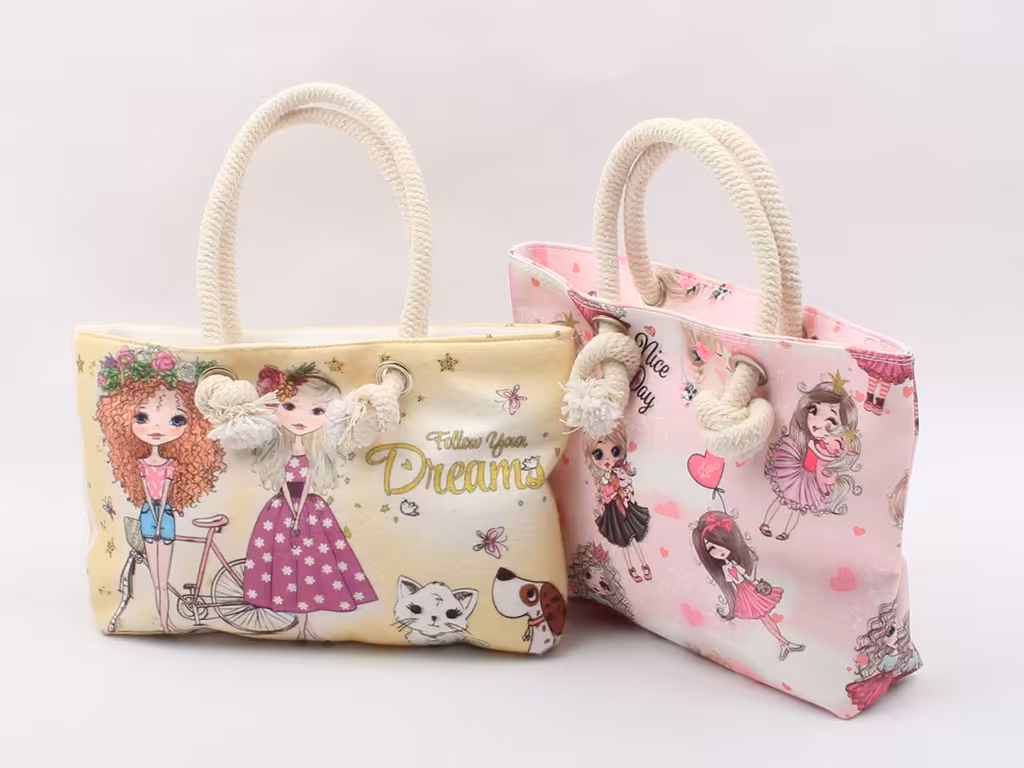 کیف دسته کنفی طرح دختر