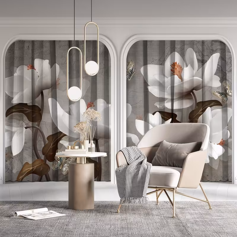 پرده پانچی هازان سه بعدی سایز 140 در 280 کد 3007