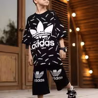 لباس کودک پوشاک بچگانه تیشرت شلوارک پسرانه تیشرت شلوارک ست مشکی آدیداس نخ پنبه 