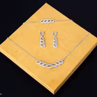 سرویس زنجیری پایه جواهر نقره آکسو سری EB کد 002