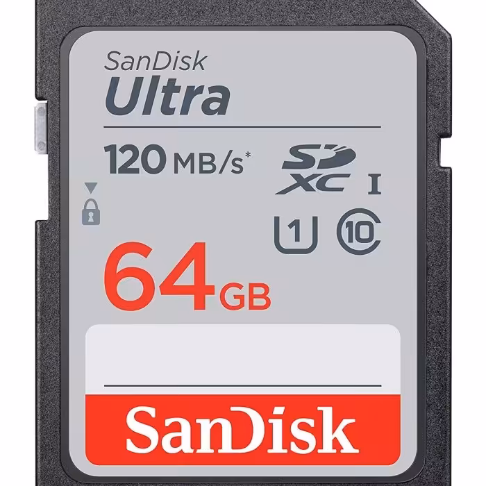 مموری سن دیسک 64 گیگ SD دوربین کارت حافظه Sandisk Ultra SDXC UHS-1  32GB 120MBs 