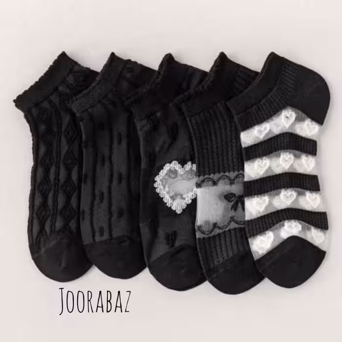 جوراب شیشه ای طرحدار ترکیبی