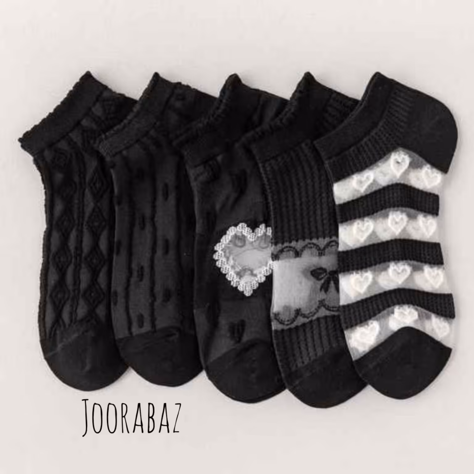 جوراب شیشه ای طرحدار ترکیبی