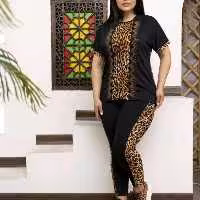 تیشرت شلوار لارا فلامنت نگین کاری شده فول کش