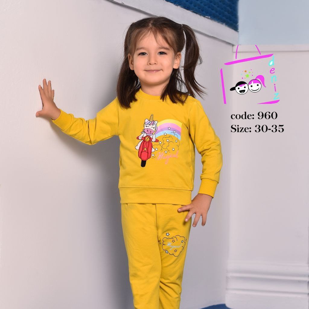 بلوز وشلوار دخترانه تک شاخ سایز 35و40