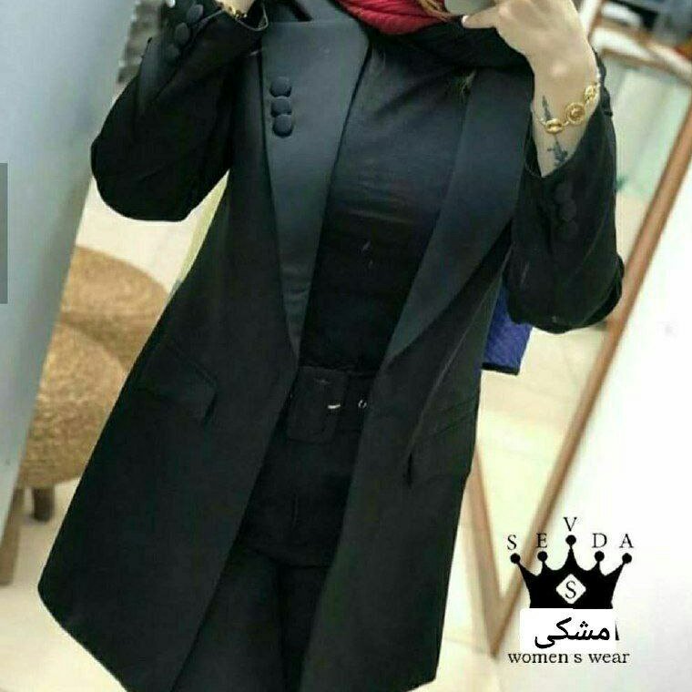 مانتو کتی سه دکمه جنس مازراتی (جنس کرم ترگال)
