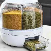 جاحبوباتی وجابرنجی چرخشی360درجه، دارای 6 محفظه و قابلیت نگهداری 10 کیلو حبوبات، میکروب نمیگیره و حبوبات فاسد نمی