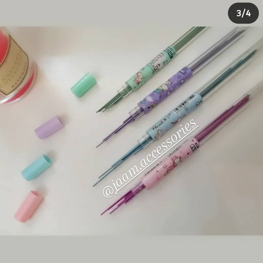 نوک‌ اتود رنگی، سایز 7 دهم کیفیت عالی، با جلد یونیکورنی