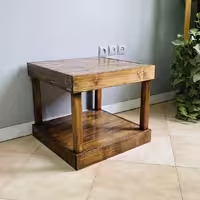 میز جلو مبلی چوبی  روستیک دکور مدل OL100 (پس کرایه)