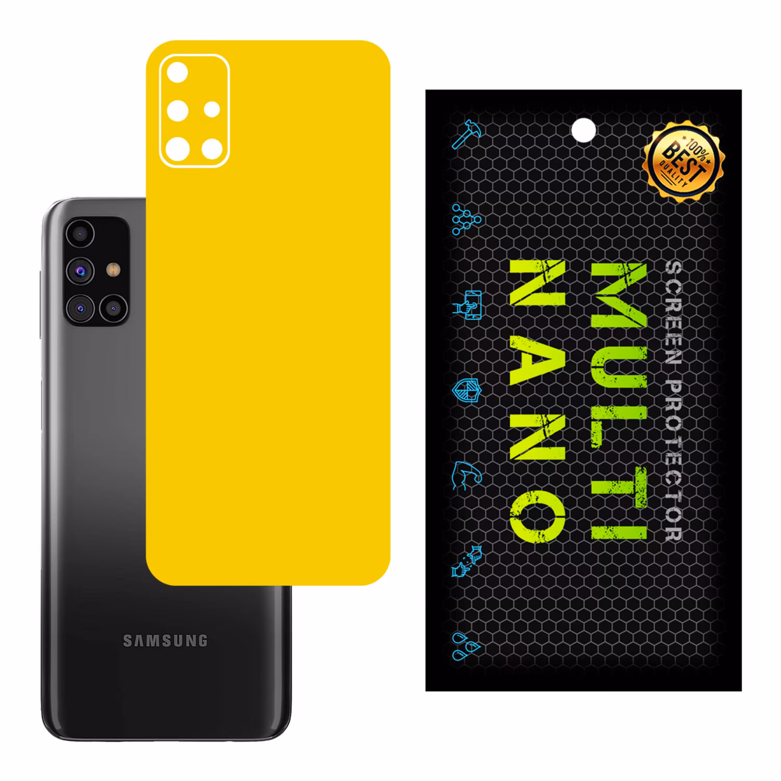 برچسب پوششی MultiNano مدل X-F1M-Yellow برای پشت موبایل سامسونگ  M31S
