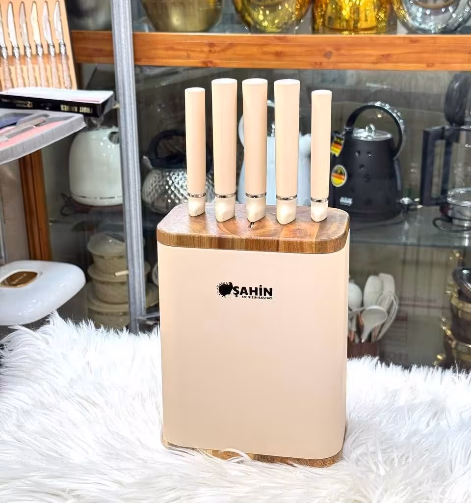 ست چاقو استند‌مستطیلی 6پارچه