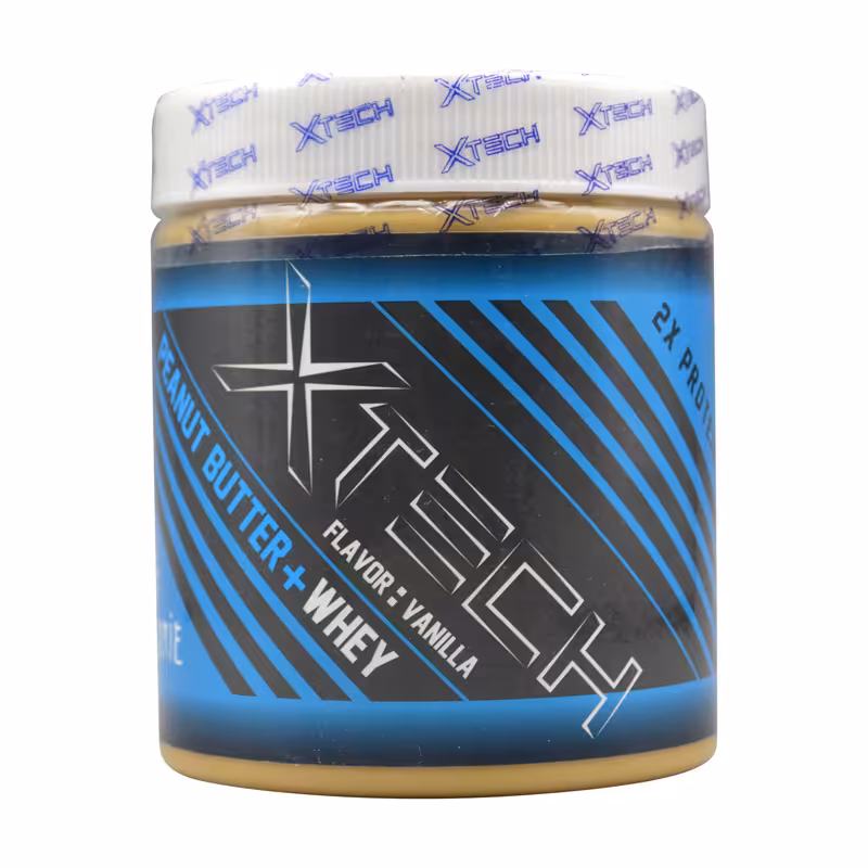 کره بادام زمینی ایکس تک حاوی وی طعم وانیل 600 گرمی