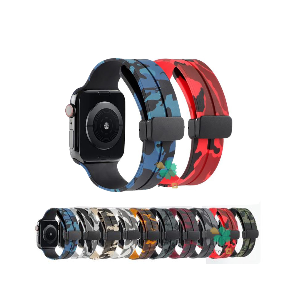 بند ساعت Camouflage Magnetic D-Buckle مناسب Apple Watch 45/49mm