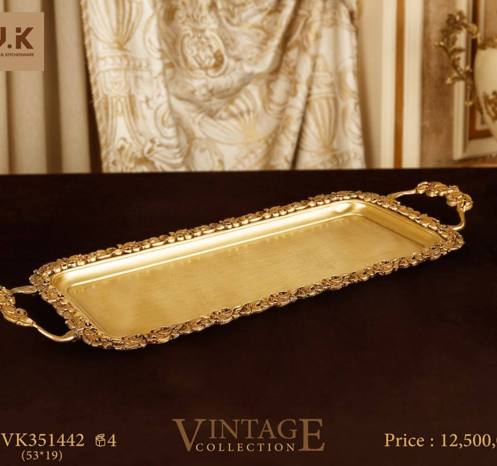 سینی  گرد برنجی بی وی کی مدل VK351442