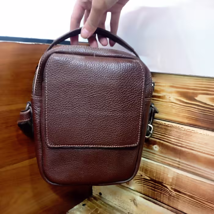 کیف شونه ای  چرم گاوی کالجی کوچک ارسال رایگان