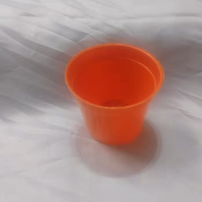 گلدان پلاستیکی مدل رنگین کمان سایز 8 رنگ نارنجی