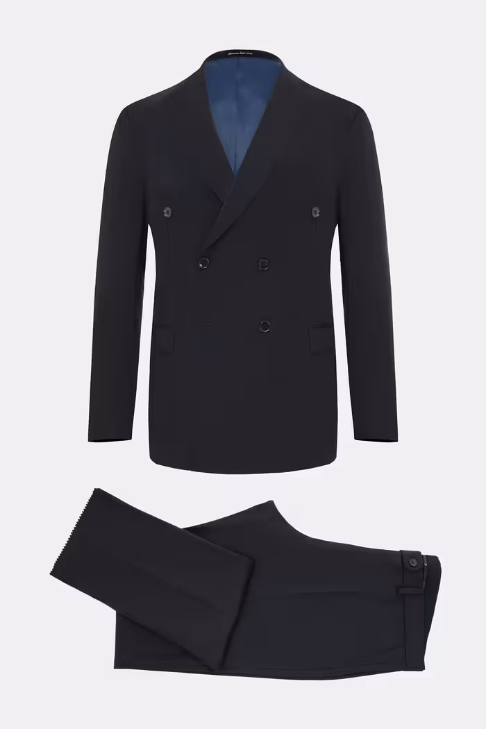 کت وشلوار آبی مردانه و شلوار دکمه ای جسورانه دریایی W Collection