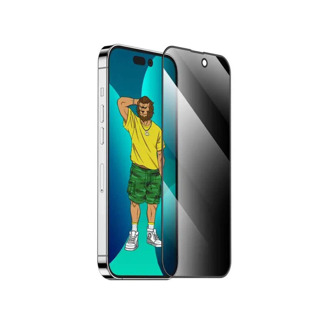 گلس حریم شخصی آیفون 14 گرین Green iPhone 14 3D Silicone  Privacy Glass