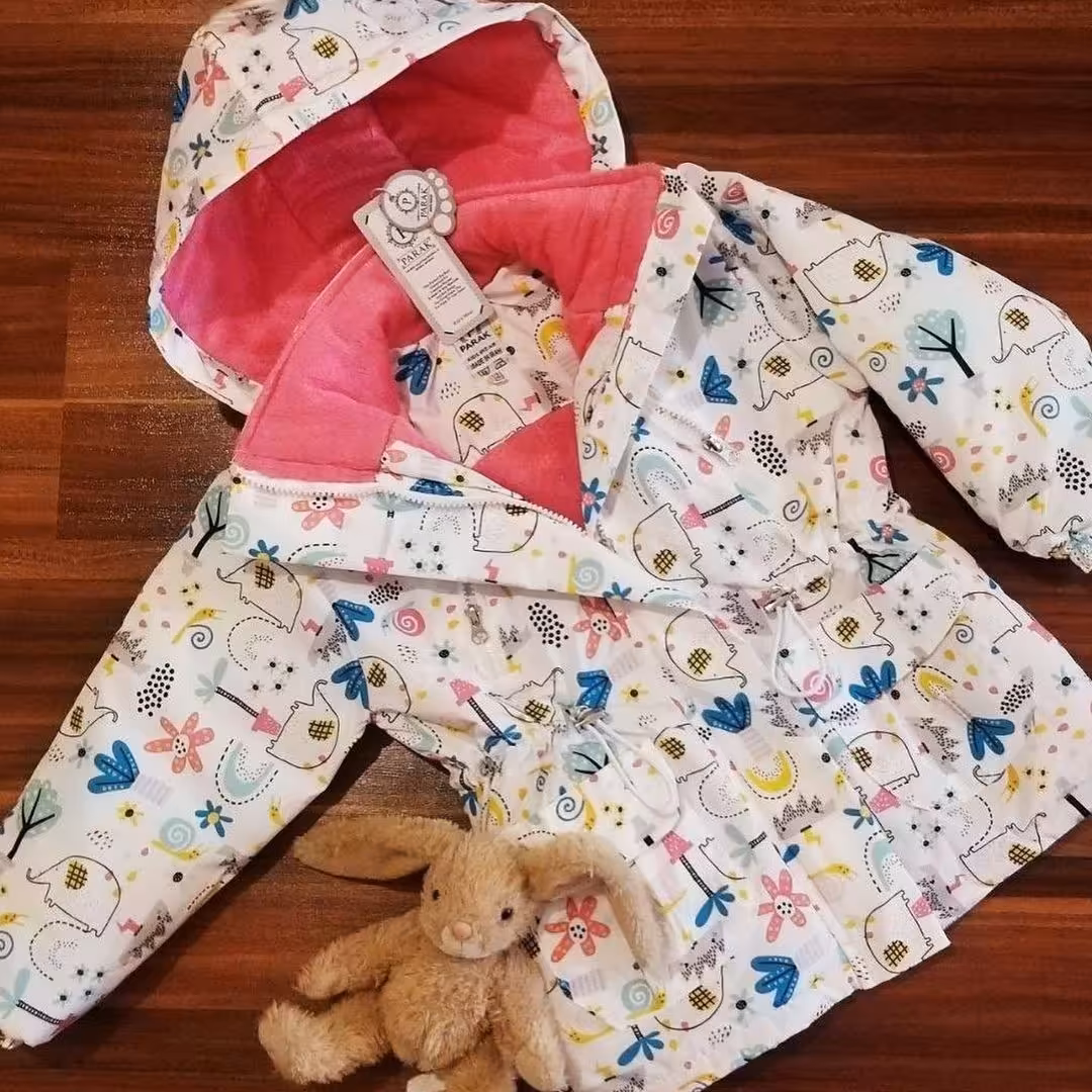 کاپشن دخترانه طرح فیل رویه مموری اعلا مناسب 4 تا 8 سال